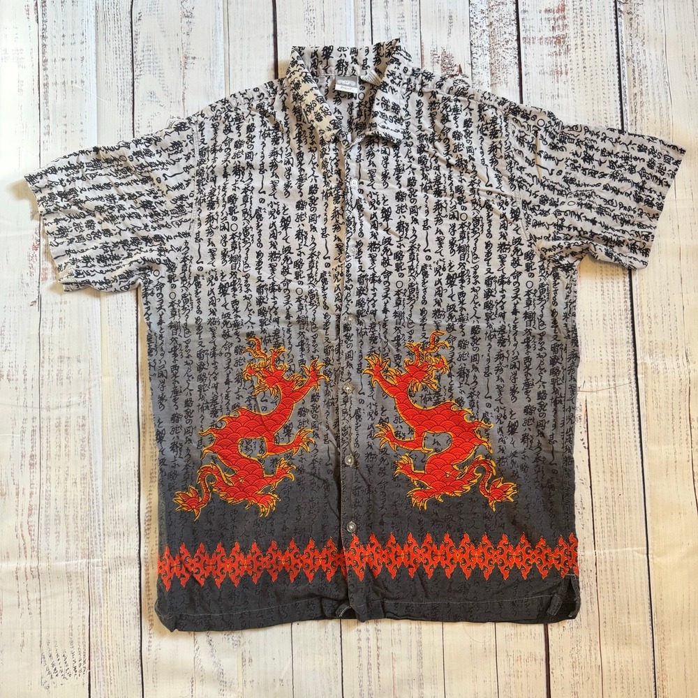 Vintage 90's Utility Dragon Button Up Size XL